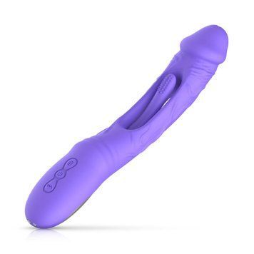 Вібратор точки G з вагінальним відростком Good Vibes Only &ndash; Flax Vibrating Dildo with G-Spot Stimulator SX3064 фото