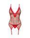 Корсет Obsessive Jollymore corset, M/L, у клітинку, з мереживом, пажі для панчіх, стрінги в комплекті SX1150 фото 3
