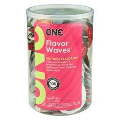 Набір ароматизованих презервативів ONE FlavorWaves, 100 шт, 6 ароматів, 6 кольорів, паковання-тубус SX0743 фото