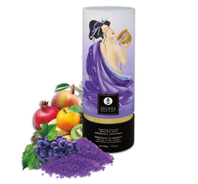 Пінлива сіль для ванни Shunga Dead Sea salt Oriental Crystals &mdash; Exotic Fruits (500 г) SO6895 фото