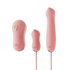 Набір 3в1 Zalo &ndash; UNICORN Set Pink, віброяйце, пульсатор, вакуумний стимулятор SO6687 фото