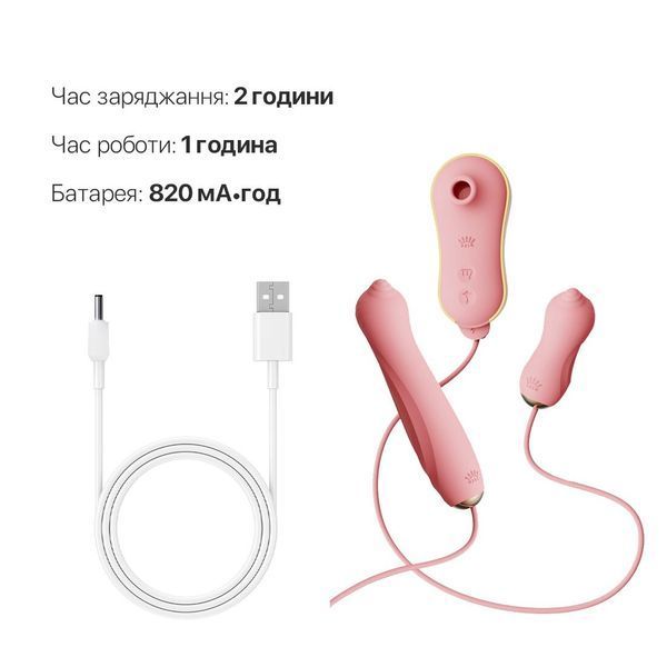 Набір 3в1 Zalo &ndash; UNICORN Set Pink, віброяйце, пульсатор, вакуумний стимулятор SO6687 фото
