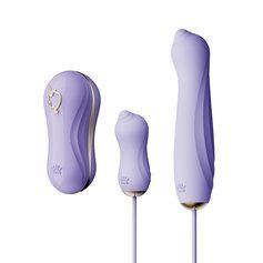 Набір 3в1 Zalo &ndash; UNICORN Set Violet, віброяйце, пульсатор, вакуумний стимулятор SO6688 фото