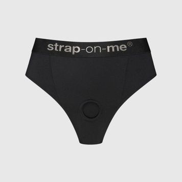 Трусики-бразиліана з фіксацією дилдо Strap-On-Me Harness Lingerie Idole &ndash; M &ndash; Black, високі SX3514 фото