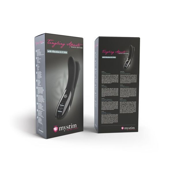 Вібратор подвійний з електростимуляцією Mystim Tingling Aparte eStim Black, міостимулятор SO2989 фото