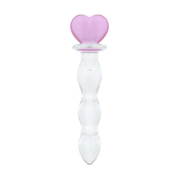 Скляний анальний ланцюжок Gildo Glass Butt Plug Heart Shape No. 35 SX5025 фото