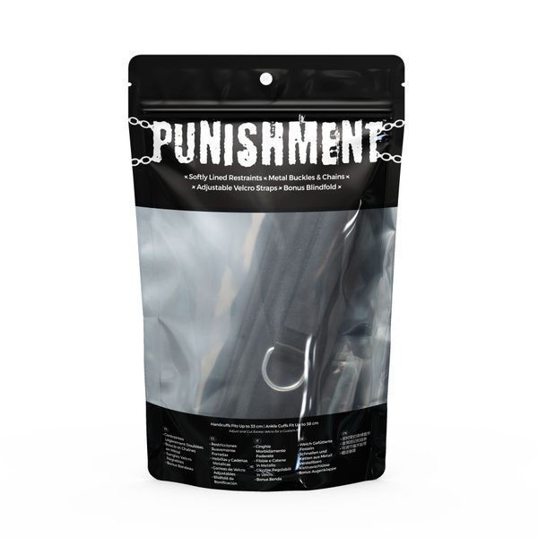 Хрестовина Punishment &ndash; Hog-Tie &ndash; Black, наручники + поножі на ланцюжку SX2226 фото