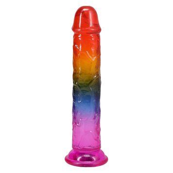 Фалоімітатор Doc Johnson Crystal Jellies - 7.5 Inch Dong - Rainbow SX4444 фото