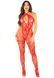 Бодістокінг з глибоким декольте Leg Avenue Seamless Net and Lace Lingerie Jumpsuit One Size, Red SX1758 фото 2