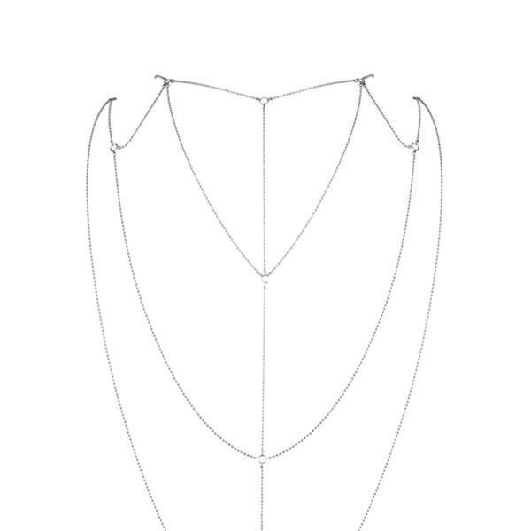 Ланцюжок для спини Bijoux Indiscrets Magnifique Back and Cleavage Chain - Silver, прикраса для тіла SO2655 фото