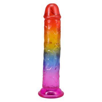 Фалоімітатор Doc Johnson Crystal Jellies - 7 Inch Сlassic Dong - Rainbow SX4447 фото