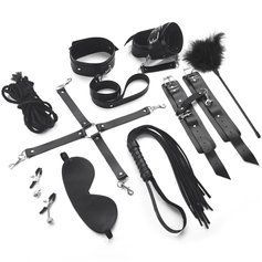 Набір BDSM Art of Sex &ndash; Set Leather, 10 предметів, чорний, натуральна шкіра SO7138 фото