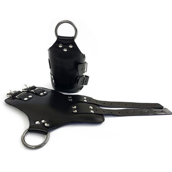 Манжети для підвісу за руки Art of Sex &ndash; Kinky Hand Cuffs For Suspension, чорні, натуральна шкіра SO5183 фото