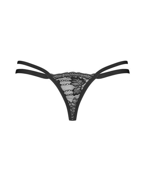 Трусики-стрінги Obsessive Nutris thong, XL/2XL, мереживні, дуже м&rsquo;які, з подвійними боковинками SX1180 фото