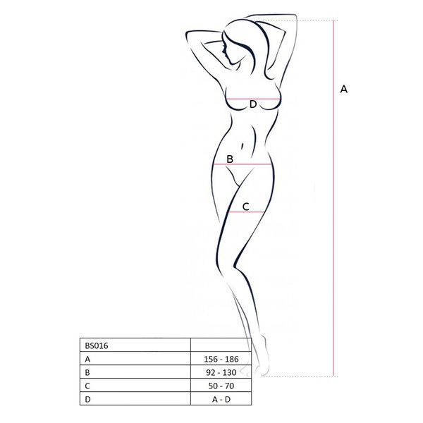 Бодістокінг Passion BS016 white, комбінезон, імітація топа і панчіх PBS016W фото