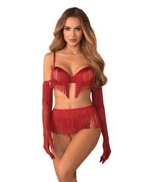 Комплект Obsessive Rossay Red 4-pcs crotchless set L/XL SX5100 фото