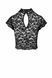 Топ Noir Handmade F303 Essence, 3XL, black, мереживний, короткий рукав, комір-стійка SX0260 фото 5