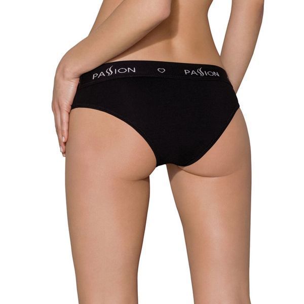 Трусики з широкою гумкою і мереживом Passion PS001 PANTIES XL, black SO4162 фото
