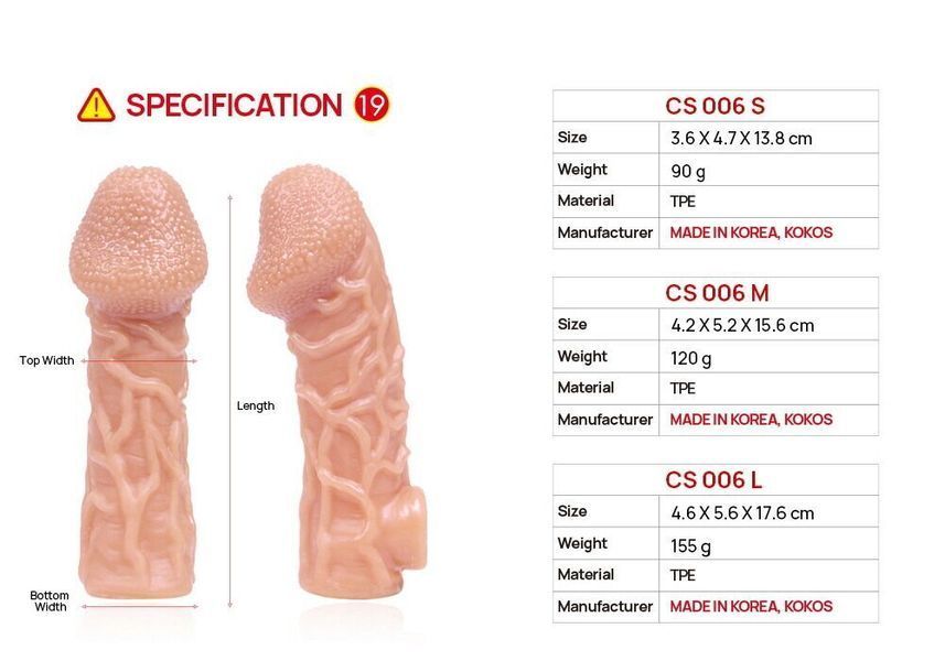 Насадка на член Kokos Cock Sleeve CS 006 S SX4617 фото
