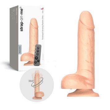 Фалоімітатор з вібрацією та ротацією Strap-On-Me Rotating & Vibrating Realistic Dildo &ndash; L &ndash; Vanilla SX3504 фото
